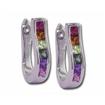 14K White Gold Rainbow Sapphire Earrings : E25AZRBSWI