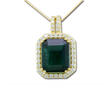 18K Yellow Gold Brazilian Emerald/Diamond Pendant : PE0OC0800365EI