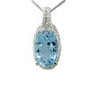 18K White Gold Aquamarine/Diamond Pendant : PQ0OV577QI