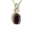 18K Gold Rose Raspberry Tourmaline(Rubellite)/Diamond Pendant : PRLOV797462ZI