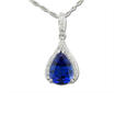 18K White Gold Tanzanite/Diamond Pendant : PTZPR740327QI