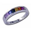14K White Gold Rainbow Sapphire Ring : R25DMNRSWI