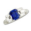 18K White Gold Ceylon Sapphire/Diamond Ring : RSCOC350169QI