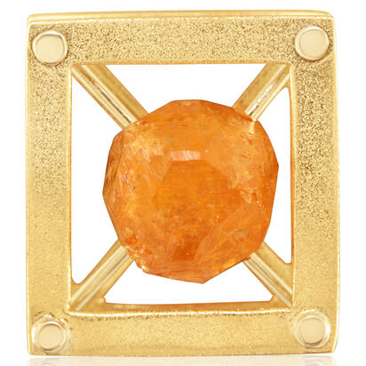 14K Yellow Gold/W Mandarin Garnet Lapel Post with Yellow Plated Post and Back 14K Yellow Gold/W Mandarin Garnet Lapel Post with Yellow Plated Post and Back