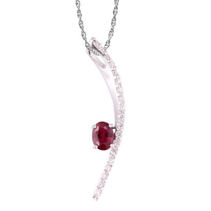 14K White Gold Ruby/Diamond Pendant 14K White Gold Ruby/Diamond Pendant