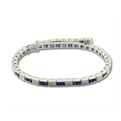 14K White Gold Sapphire/Diamond Bracelet 14K White Gold Sapphire/Diamond Bracelet