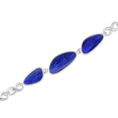 Sterling Silver Australian Opal Doublet Bracelet Sterling Silver Australian Opal Doublet Bracelet