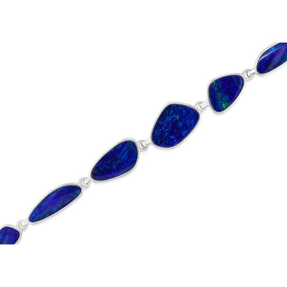 Sterling Silver Australian Opal Doublet Bracelet Sterling Silver Australian Opal Doublet Bracelet