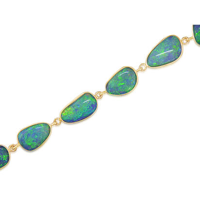 14K Yellow Gold Natural Opal Bracelet 14K Yellow Gold Natural Opal Bracelet
