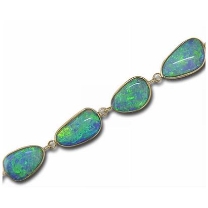 14K Yellow Gold Natural Opal Bracelet 14K Yellow Gold Natural Opal Bracelet