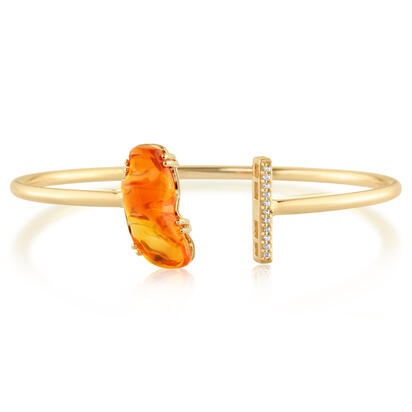 14K Yellow Gold Fire Opal/Diamond Bracelet 14K Yellow Gold Fire Opal/Diamond Bracelet