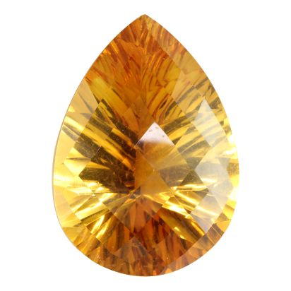 23.85x17.12x12.11 Pear Concave Checkerboard Citrine (22.11 ct) 23.85x17.12x12.11 Pear Concave Checkerboard Citrine (22.11 ct)