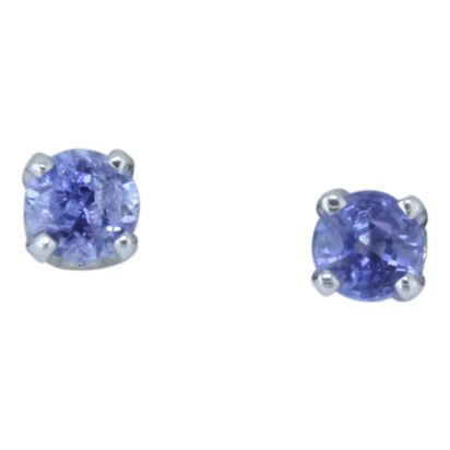 14K White Gold Yogo Sapphire Earrings 14K White Gold Yogo Sapphire Earrings