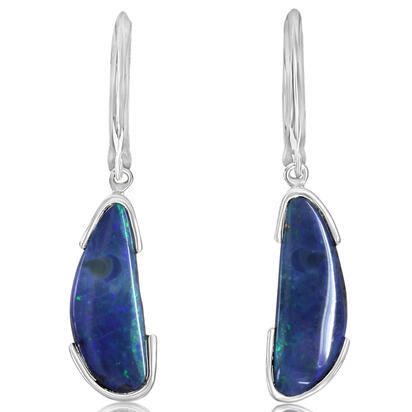Sterling Silver Australian Boulder Opal Earrings Sterling Silver Australian Boulder Opal Earrings