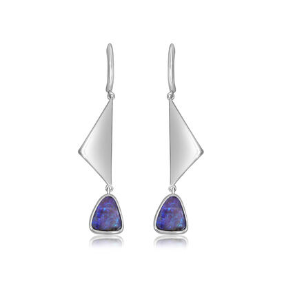 Sterling Silver Australian Boulder Opal Earrings Sterling Silver Australian Boulder Opal Earrings