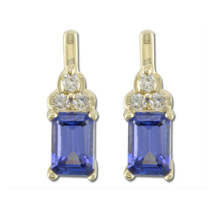 14K Yellow Gold Tanzanite/Diamond Earrings 14K Yellow Gold Tanzanite/Diamond Earrings