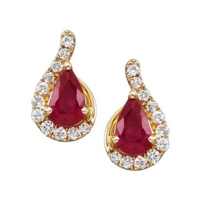 14K Yellow Gold Ruby/Diamond Earrings 14K Yellow Gold Ruby/Diamond Earrings