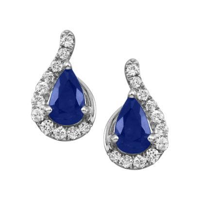 14K White Gold Blue Sapphire/Diamond Earrings 14K White Gold Blue Sapphire/Diamond Earrings