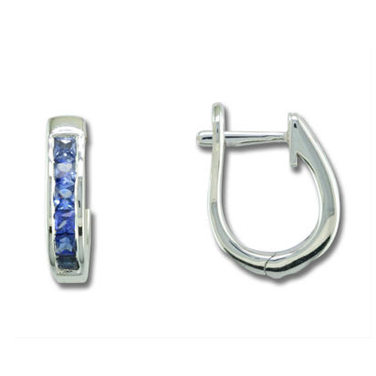 14K White Gold 2mm Ruby Hoop Earrings 14K White Gold 2mm Ruby Hoop Earrings