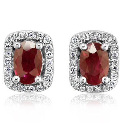 14K Yellow Gold Ruby/Diamond Earrings 14K Yellow Gold Ruby/Diamond Earrings
