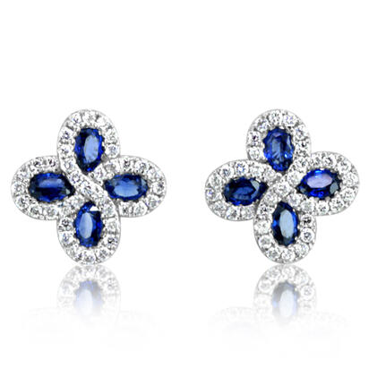 14K Yellow Gold Sapphire/Diamond Earrings 14K Yellow Gold Sapphire/Diamond Earrings