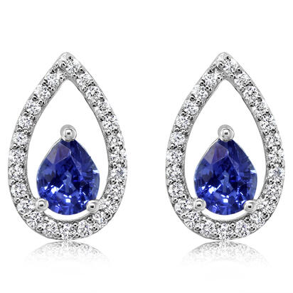 14K White Gold Sapphire/Diamond Earrings 14K White Gold Sapphire/Diamond Earrings