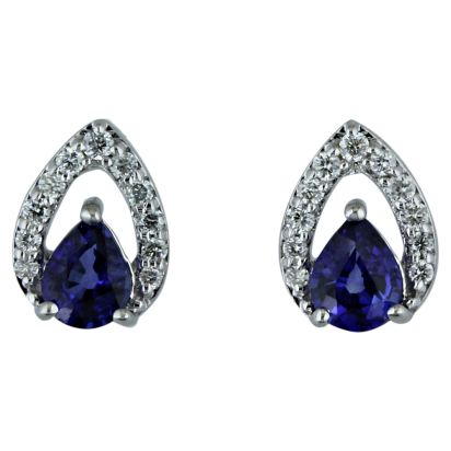 14K White Gold Sapphire/Diamond Earrings 14K White Gold Sapphire/Diamond Earrings