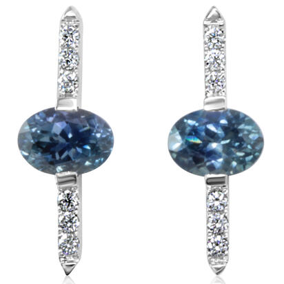 14K White Gold Montana Sapphire/Diamond Earrings 14K White Gold Montana Sapphire/Diamond Earrings