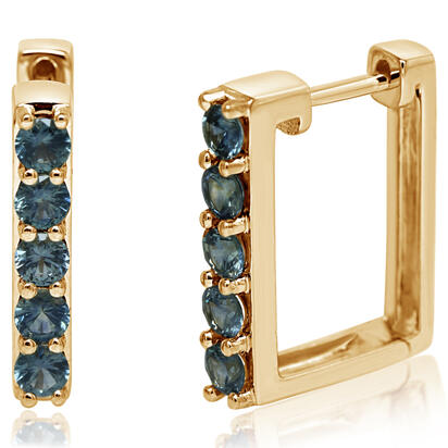 14K Yellow Gold Montana Sapphire Earrings 14K Yellow Gold Montana Sapphire Earrings