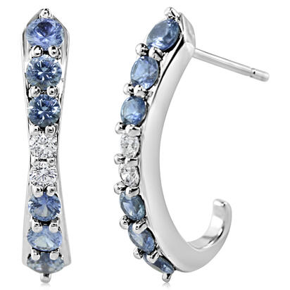 14K White Gold Montana Sapphire/Diamond Earrings 14K White Gold Montana Sapphire/Diamond Earrings