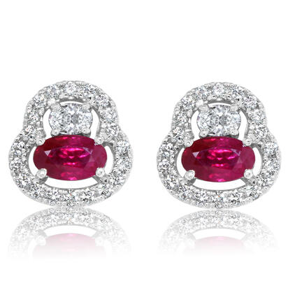 14K White Gold Ruby/Diamond Earrings 14K White Gold Ruby/Diamond Earrings