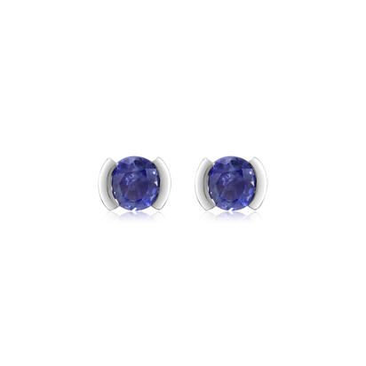 14K White Gold Blue Sapphire Earrings 14K White Gold Blue Sapphire Earrings