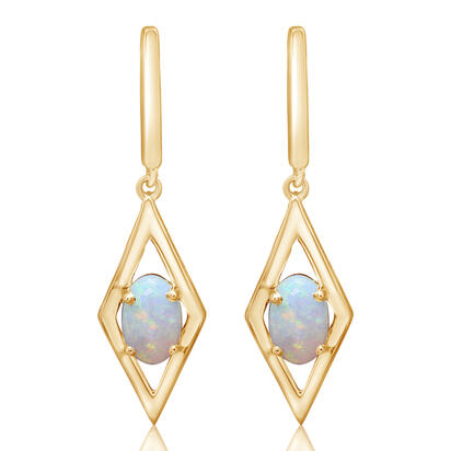 14K White Gold Australian Opal Earrings 14K White Gold Australian Opal Earrings