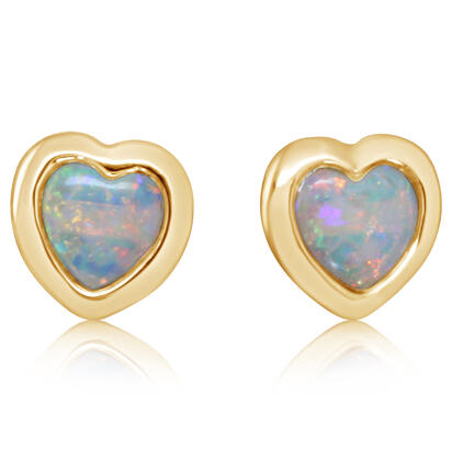 14K Yellow Gold Australian Opal Earrings 14K Yellow Gold Australian Opal Earrings