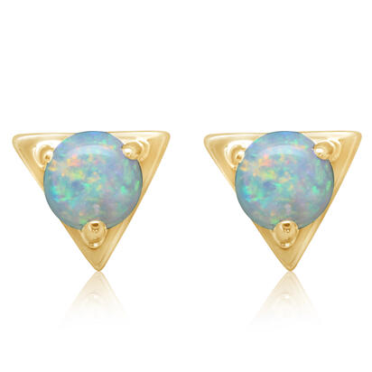 14K Yellow Gold Australian Opal Earrings 14K Yellow Gold Australian Opal Earrings
