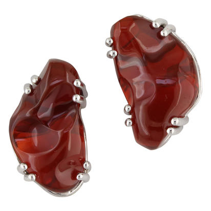 14K White Gold Mexican Fire Opal Earrings 14K White Gold Mexican Fire Opal Earrings