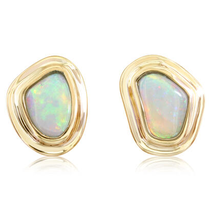 14K Yellow Gold Austalian Opal Earrings 14K Yellow Gold Austalian Opal Earrings