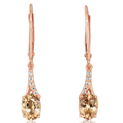 14K Rose Gold Lotus Garnet/Diamond Earrings 14K Rose Gold Lotus Garnet/Diamond Earrings