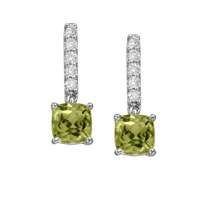 14K White Gold Peridot/Diamond Earrings 14K White Gold Peridot/Diamond Earrings