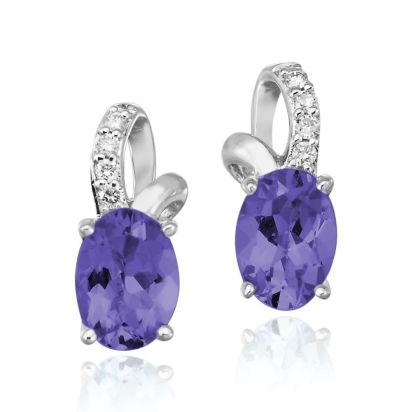 14K White Gold Peacock Tanzanite/Diamond Earrings 14K White Gold Peacock Tanzanite/Diamond Earrings