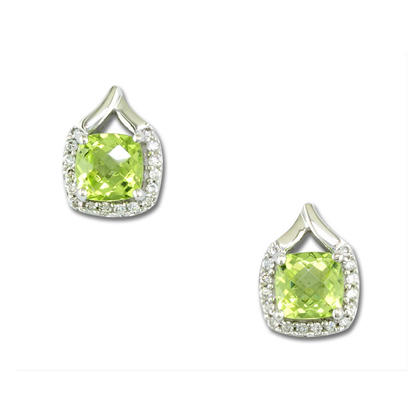 14K White Gold Rhodolite Garnet/Diamond Earrings 14K White Gold Rhodolite Garnet/Diamond Earrings