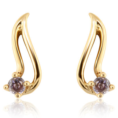 14K White Gold Yogo Sapphire Earrings 14K White Gold Yogo Sapphire Earrings
