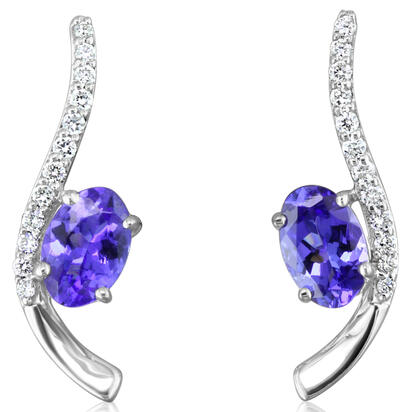 14K White Gold Tanzanite/Diamond Earrings 14K White Gold Tanzanite/Diamond Earrings