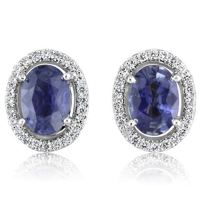 14K Yellow Gold Sapphire/Diamond Earrings 14K Yellow Gold Sapphire/Diamond Earrings