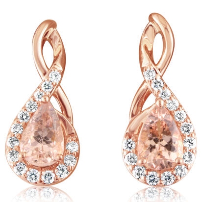 14K Rose Gold Semi-Mount/Diamond Earrings 14K Rose Gold Semi-Mount/Diamond Earrings