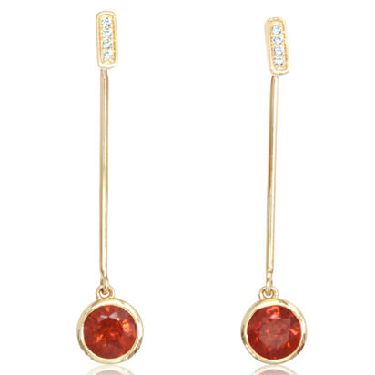 14K Yellow Gold Rhodolite Garnet/Diamond Earrings 14K Yellow Gold Rhodolite Garnet/Diamond Earrings