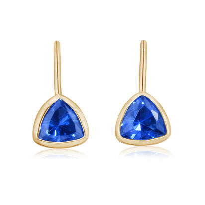 14K Yellow Gold Kashmir Blue Topaz Earrings 14K Yellow Gold Kashmir Blue Topaz Earrings