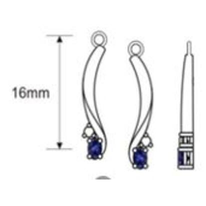 14K White Gold Yogo Sapphire/Diamond Earrings 14K White Gold Yogo Sapphire/Diamond Earrings