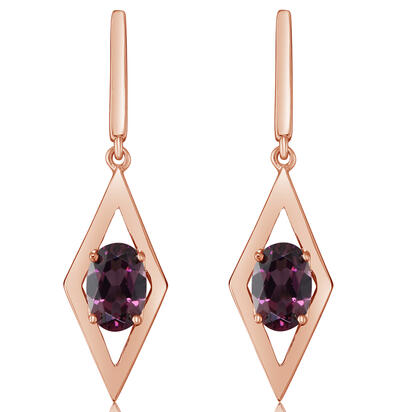 14K Rose Gold Rhodolite Garnet Earrings 14K Rose Gold Rhodolite Garnet Earrings