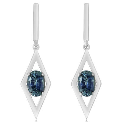 14K White Gold Montana Sapphire Earrings 14K White Gold Montana Sapphire Earrings